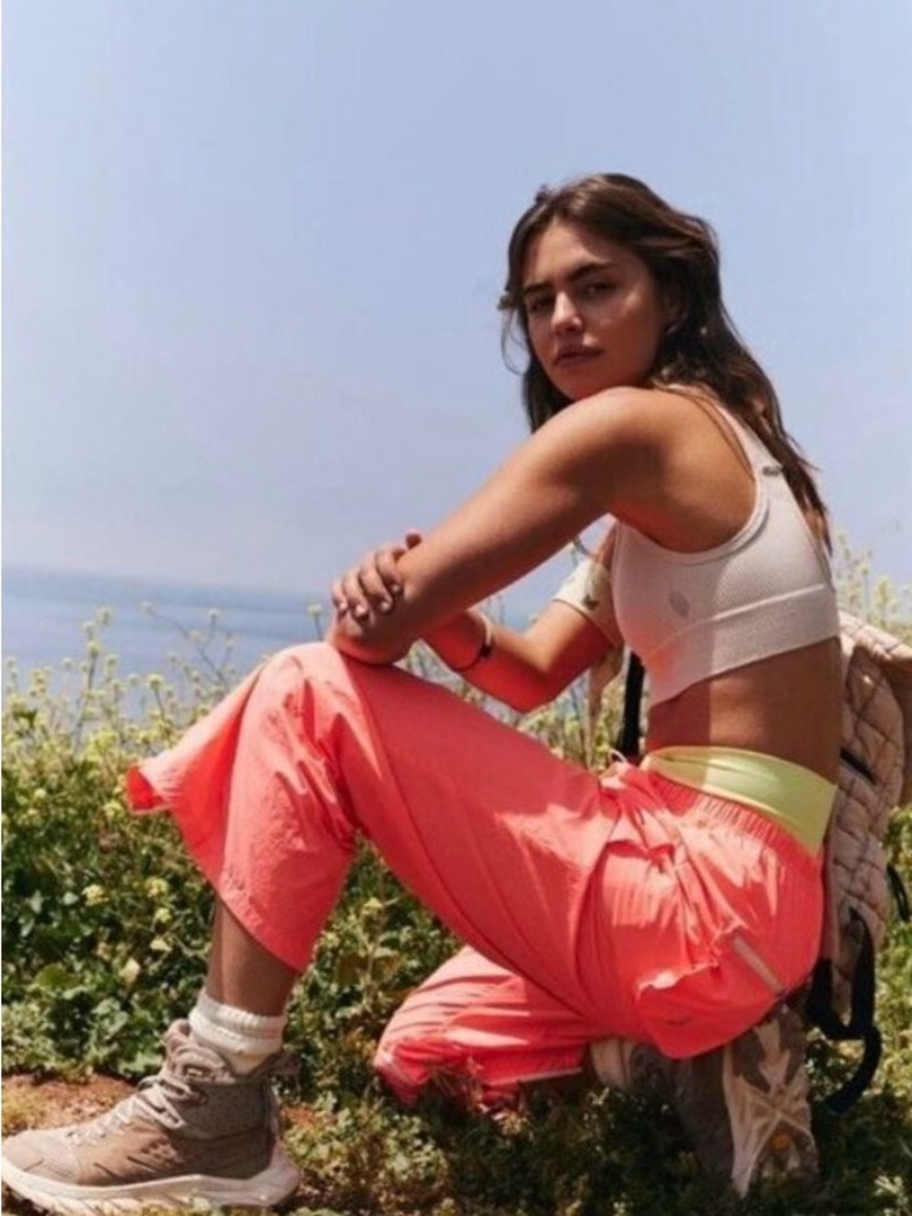 Free People Movement Wind Breaker Neon Coral Pants - Picture 2 of 7